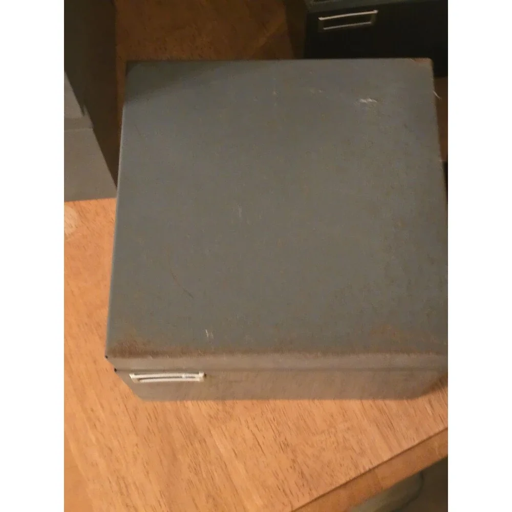 Vintage Steelmaster Industrial Metal Index Card File Box Gray Art Steel Co...